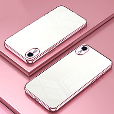 Silikon Schutzhülle Ultra Dünn Flexible Tasche Durchsichtig Transparent SY2 für Apple iPhone XR Rosegold