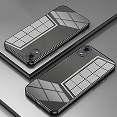 Silikon Schutzhülle Ultra Dünn Flexible Tasche Durchsichtig Transparent SY2 für Apple iPhone XR Schwarz