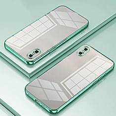 Silikon Schutzhülle Ultra Dünn Flexible Tasche Durchsichtig Transparent SY2 für Apple iPhone Xs Grün