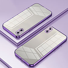 Silikon Schutzhülle Ultra Dünn Flexible Tasche Durchsichtig Transparent SY2 für Apple iPhone Xs Max Violett