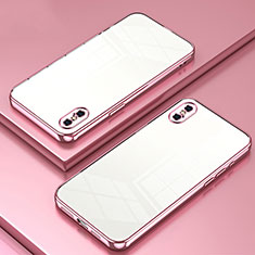 Silikon Schutzhülle Ultra Dünn Flexible Tasche Durchsichtig Transparent SY2 für Apple iPhone Xs Rosegold