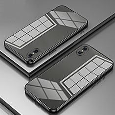 Silikon Schutzhülle Ultra Dünn Flexible Tasche Durchsichtig Transparent SY2 für Apple iPhone Xs Schwarz