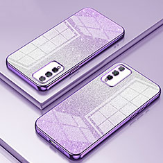 Silikon Schutzhülle Ultra Dünn Flexible Tasche Durchsichtig Transparent SY2 für Huawei Honor Play4T Pro Violett