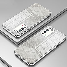 Silikon Schutzhülle Ultra Dünn Flexible Tasche Durchsichtig Transparent SY2 für Huawei Honor X10 5G Silber