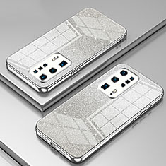 Silikon Schutzhülle Ultra Dünn Flexible Tasche Durchsichtig Transparent SY2 für Huawei P40 Pro+ Plus Silber