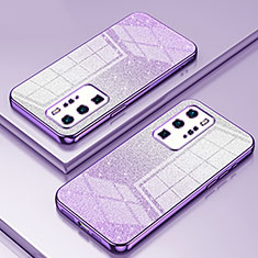 Silikon Schutzhülle Ultra Dünn Flexible Tasche Durchsichtig Transparent SY2 für Huawei P40 Pro Violett
