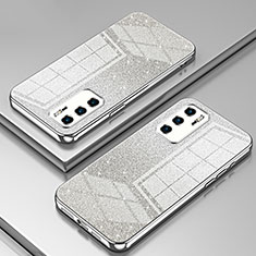 Silikon Schutzhülle Ultra Dünn Flexible Tasche Durchsichtig Transparent SY2 für Huawei P40 Silber