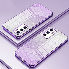 Silikon Schutzhülle Ultra Dünn Flexible Tasche Durchsichtig Transparent SY2 für Huawei P40 Violett