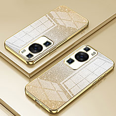 Silikon Schutzhülle Ultra Dünn Flexible Tasche Durchsichtig Transparent SY2 für Huawei P60 Pro Gold