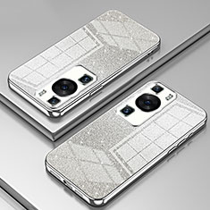 Silikon Schutzhülle Ultra Dünn Flexible Tasche Durchsichtig Transparent SY2 für Huawei P60 Pro Silber