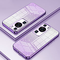 Silikon Schutzhülle Ultra Dünn Flexible Tasche Durchsichtig Transparent SY2 für Huawei P60 Pro Violett