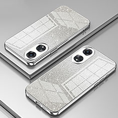 Silikon Schutzhülle Ultra Dünn Flexible Tasche Durchsichtig Transparent SY2 für Oppo A78 5G Silber