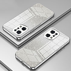 Silikon Schutzhülle Ultra Dünn Flexible Tasche Durchsichtig Transparent SY2 für Oppo Find X5 5G Silber