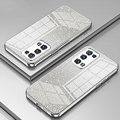 Silikon Schutzhülle Ultra Dünn Flexible Tasche Durchsichtig Transparent SY2 für Oppo Reno6 Pro+ Plus 5G Silber