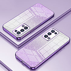 Silikon Schutzhülle Ultra Dünn Flexible Tasche Durchsichtig Transparent SY2 für Oppo Reno6 Pro+ Plus 5G Violett