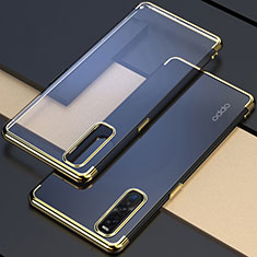 Silikon Schutzhülle Ultra Dünn Flexible Tasche Durchsichtig Transparent U01 für Oppo Find X2 Pro Gold