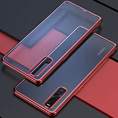 Silikon Schutzhülle Ultra Dünn Flexible Tasche Durchsichtig Transparent U01 für Oppo Find X2 Pro Rot