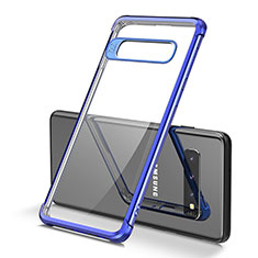 Silikon Schutzhülle Ultra Dünn Flexible Tasche Durchsichtig Transparent U01 für Samsung Galaxy S10 Blau