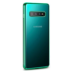 Silikon Schutzhülle Ultra Dünn Flexible Tasche Durchsichtig Transparent U03 für Samsung Galaxy S10 Plus Cyan