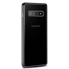Silikon Schutzhülle Ultra Dünn Flexible Tasche Durchsichtig Transparent U03 für Samsung Galaxy S10 Plus Schwarz