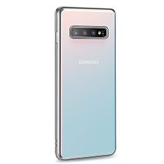 Silikon Schutzhülle Ultra Dünn Flexible Tasche Durchsichtig Transparent U03 für Samsung Galaxy S10 Silber