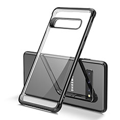 Silikon Schutzhülle Ultra Dünn Flexible Tasche Durchsichtig Transparent U05 für Samsung Galaxy S10 Plus Schwarz