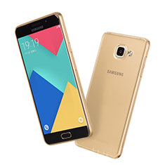 Silikon Schutzhülle Ultra Dünn Handyhülle Hülle Durchsichtig Transparent für Samsung Galaxy A7 (2016) A7100 Gold