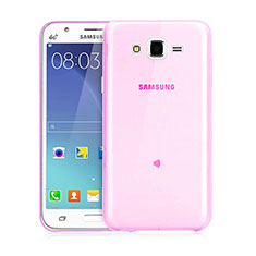 Silikon Schutzhülle Ultra Dünn Handyhülle Hülle Durchsichtig Transparent für Samsung Galaxy J3 Rosa