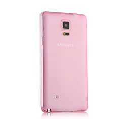 Silikon Schutzhülle Ultra Dünn Handyhülle Hülle Durchsichtig Transparent für Samsung Galaxy Note 4 Duos N9100 Dual SIM Rosa