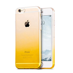 Silikon Schutzhülle Ultra Dünn Hülle Durchsichtig Farbverlauf für Apple iPhone 6 Gelb