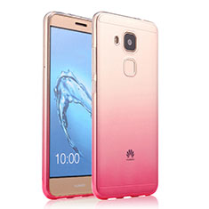 Silikon Schutzhülle Ultra Dünn Hülle Durchsichtig Farbverlauf für Huawei G9 Plus Rosa