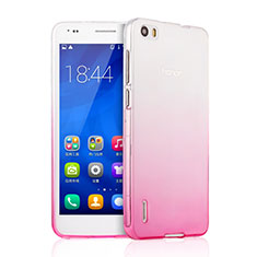 Silikon Schutzhülle Ultra Dünn Hülle Durchsichtig Farbverlauf für Huawei Honor 6 Rosa