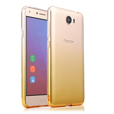 Silikon Schutzhülle Ultra Dünn Hülle Durchsichtig Farbverlauf für Huawei Honor Play 5 Gelb