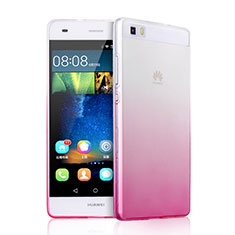 Silikon Schutzhülle Ultra Dünn Hülle Durchsichtig Farbverlauf für Huawei P8 Lite Rosa
