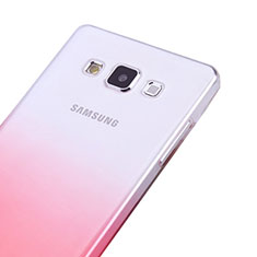 Silikon Schutzhülle Ultra Dünn Hülle Durchsichtig Farbverlauf für Samsung Galaxy A5 Duos SM-500F Rosa