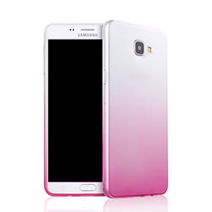 Silikon Schutzhülle Ultra Dünn Hülle Durchsichtig Farbverlauf für Samsung Galaxy A9 (2016) A9000 Rosa