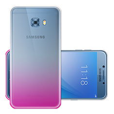 Silikon Schutzhülle Ultra Dünn Hülle Durchsichtig Farbverlauf für Samsung Galaxy C5 Pro C5010 Rosa
