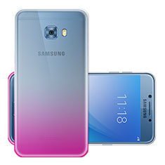 Silikon Schutzhülle Ultra Dünn Hülle Durchsichtig Farbverlauf für Samsung Galaxy C7 Pro C7010 Rosa