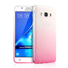 Silikon Schutzhülle Ultra Dünn Hülle Durchsichtig Farbverlauf für Samsung Galaxy J5 Duos (2016) Rosa