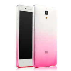 Silikon Schutzhülle Ultra Dünn Hülle Durchsichtig Farbverlauf für Xiaomi Mi 4 LTE Rosa