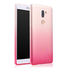 Silikon Schutzhülle Ultra Dünn Hülle Durchsichtig Farbverlauf für Xiaomi Mi 5S Plus Rosa