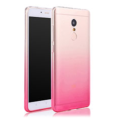 Silikon Schutzhülle Ultra Dünn Hülle Durchsichtig Farbverlauf für Xiaomi Redmi Note 4 Standard Edition Rosa