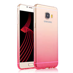 Silikon Schutzhülle Ultra Dünn Hülle Durchsichtig Farbverlauf T04 für Samsung Galaxy C5 Pro C5010 Rosa