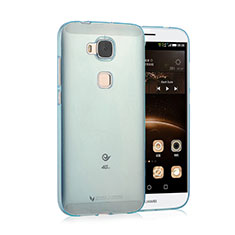 Silikon Schutzhülle Ultra Dünn Hülle Durchsichtig Transparent für Huawei G7 Plus Blau