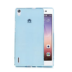 Silikon Schutzhülle Ultra Dünn Hülle Durchsichtig Transparent für Huawei P7 Dual SIM Blau
