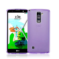 Silikon Schutzhülle Ultra Dünn Hülle Durchsichtig Transparent für LG Stylus 2 Plus Violett