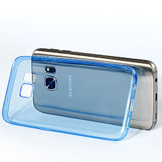 Silikon Schutzhülle Ultra Dünn Hülle Durchsichtig Transparent für Samsung Galaxy S7 G930F G930FD Blau