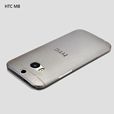 Silikon Schutzhülle Ultra Dünn Hülle Durchsichtig Transparent T01 für HTC One M8 Grau