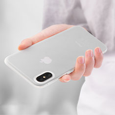 Silikon Schutzhülle Ultra Dünn Hülle Durchsichtig Transparent T04 für Apple iPhone Xs Weiß