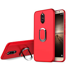 Silikon Schutzhülle Ultra Dünn Hülle Silikon mit Fingerring Ständer für Huawei Mate 9 Pro Rot